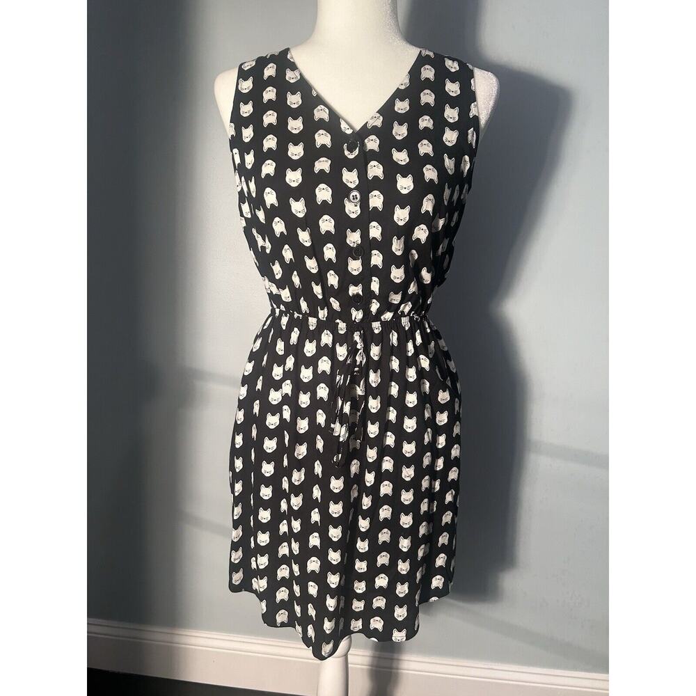 Mimi Chica Dress Womens Small Black Cat Pockets Elastic Waist Kitty Lover Sk8